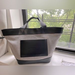 Alexander Wang canvas and leather tote bag in black and gray.